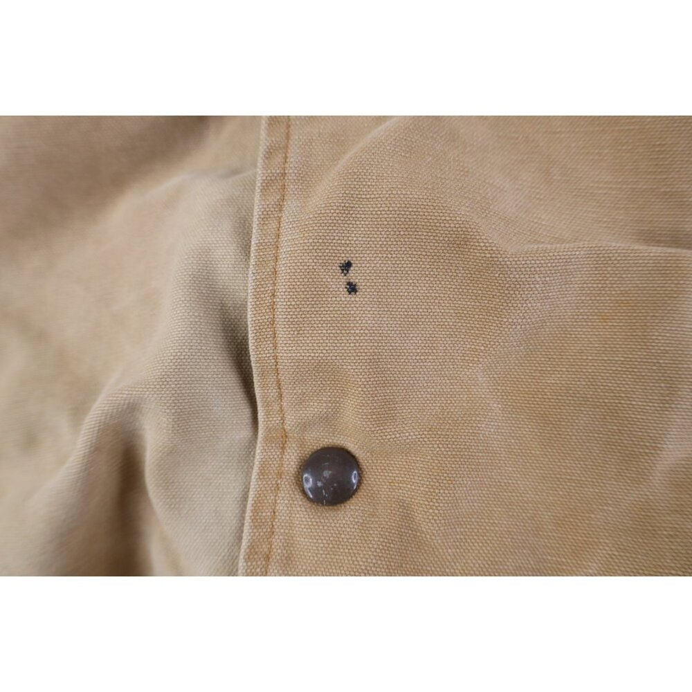 Vtg 90s Y2K Streetwear Mens XL Quilted Canvas Hooded Bomber Jacket Duck Brown - Picture 5 of 16